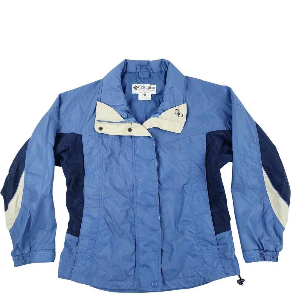 Vtg Columbia Bugaboo Women Medium 90s Ski Jacket Blue Retro Y2K Full Zip Pockets